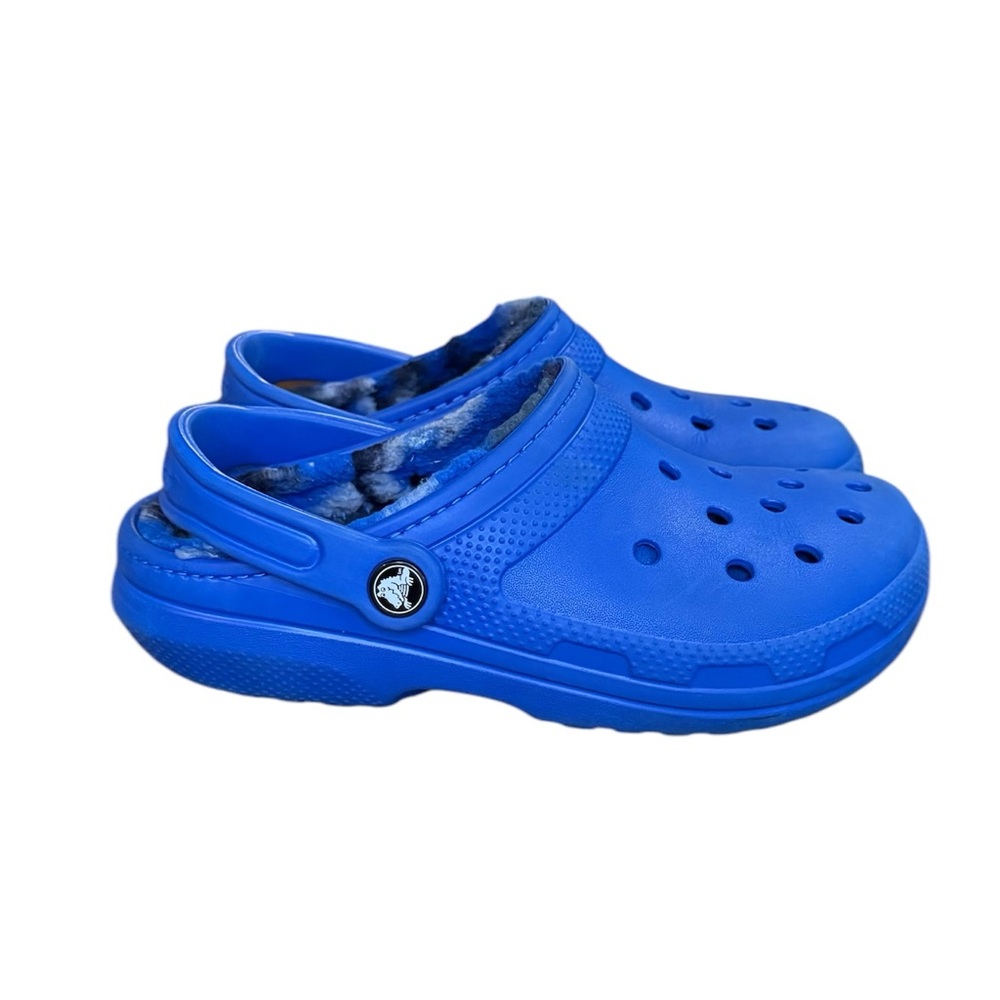 CROCS lined Blue Clogs with Heel Strap Women’s Size 6 Men’s 4